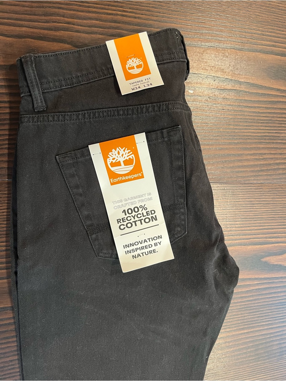 Timberland Earthkeepers Men's Slim Black Jeans 34/34 with Pocket Tag